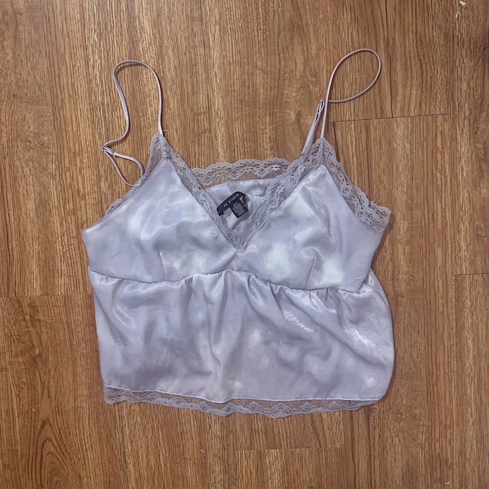 American Eagle Lace/Satin Blouse. Size S, Lavender.